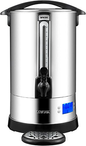 MYLEK Catering Urn, 16L Hot Water Boiler Dispenser, Commercial Digital Urn Kettle, Brews and Mulled Wine Heater - Energy Efficient, Stainless Steel, 60-100°C Thermostat, Cafe, Office, Home, 16 Litre