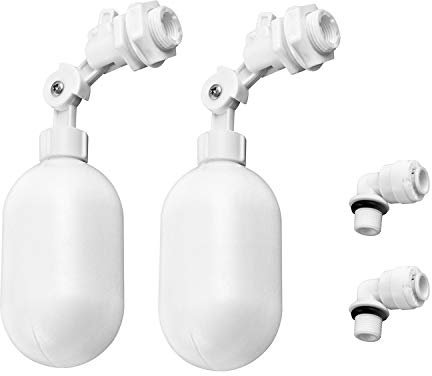 QWORK® 2 Stück Kunststoff Schwimmerventil, Verstellbarer Wasserfilter Schwimmer-Kugelhahn mit 1/4 Anschluss für Tank Aquarium Filter