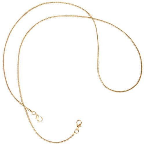 mtb more energy® Cadena intercambiable para fundas de teléfono móvil – Metal (oro, serpiente redonda) – con cierres de mosquetón – Repuesto para cadena de teléfono móvil