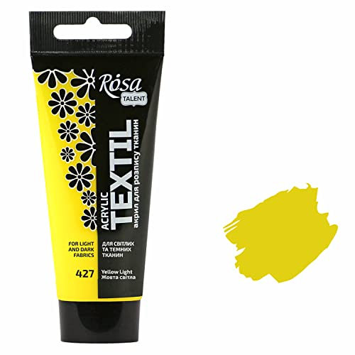 7 Artists Textilfarbe Acrylfarbe Waschmaschinenfest Hellgelb 60 ml – Stoffmalfarben Waschfest für Stofftaschen zum Bemalen, T-Shirt, Leder, Jeans | Fabric Paint für Kleidung, Schuhe