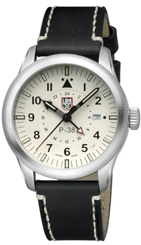 Luminox Analog schweizisk kvartsurverk klocka för män med läderarmband XA.9527, svart, Rem