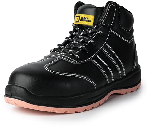 Black Hammer Composite Toe Safety Boots for Women Lightweight Metal Free Slip Resistant S3 SRC Flo (5 UK)