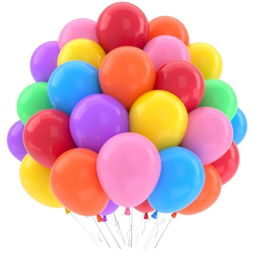 Bunte Luftballons Geburtstag, 52 Stück Helium Ballons Rosa Lila Blau Gelb Grün, Regenbogen Luftballons Für Geburtstag, Latex Ballon Kindergeburtstag, Baby Party Deko, Hochzeitsdeko, Jahrestag,12 Zoll