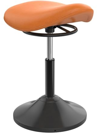 ZFUCMAYL Taburete De Silla De Montar,Taburete Elevador Oscilante,Silla De Pie con Giro 360°,Silla De Equilibrio Inclinable con Altura Ajustable For Aprendizaje Activo(Orange)