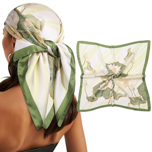 SECRET AROMA Pañuelos Para El Pelo, Bufandas De Seda Para Mujer, Pañuelos De Satén A La Moda Para El Cuello, Para El Bolso, Regalo
