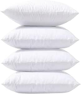 Amal's choice Cushion Inserts 45cm x 45cm Pack of 4 Cushion Inner Pads 18 x 18 Cushion Insert For Sofa Hollow Fibre Cushion Pad