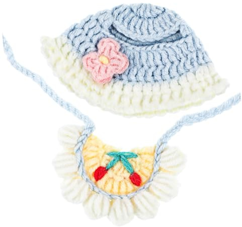 HEALSOPTHY Cappellino e Bavaglino per Vestire Bambole e Orsetti per Gioco e Collezione