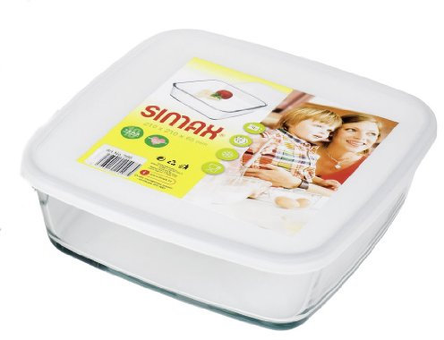 Bohemia Cristal Mehrzweckform Simax mit Frischhaltedeckel transparent Borosilikatglas mikrowellengeeignet/spülmaschinengeeignet eckig Simax