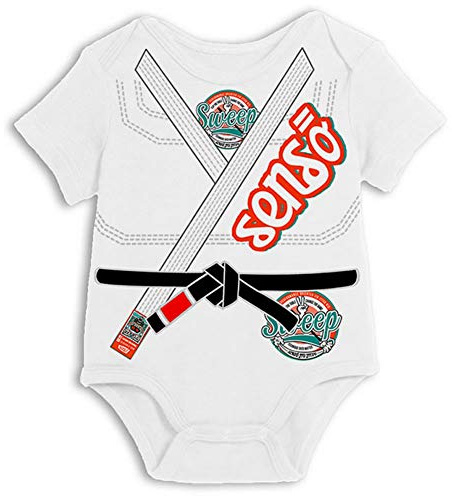 Baby Jiu Jitsu Bodysuit - BJJ Gi for Little Black Belts (6-12 Months)
