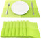 SueH Design Gewebte Platzsets Tischsets 8er Set Vinyl Hitzebeständig Platzdeckchen Antifouling und Waschbar 45 cm * 30 cm, Grün