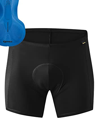 Gonso Sitivo U M, Herren Fahrradunterhose, Passt unter alle Rad-Shorts, Tights mit Sitivo Blue Sitzpolster mit Poron-Elementen, Enganliegende Passform, Schwarz/Blau, Gr. M
