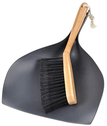 MACOSA HOME Kehrset Schwarz | oderne Form | Handfeger & Schaufel | Kehrwisch | recycelter Kunstoff | Kehrgarnitur | Kehrschaufel-Set | Handfeger | Handbesen