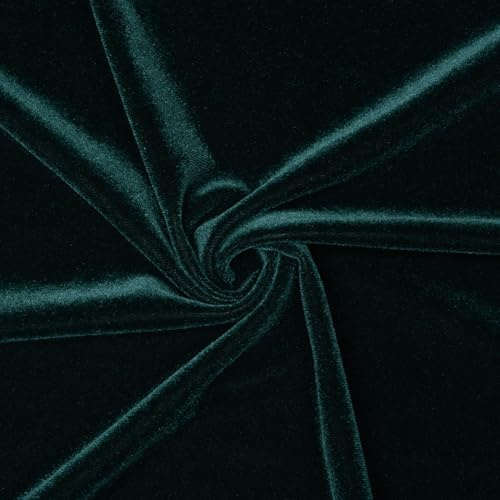 Pico Textiles 1 Yard - Hunter Green Stretch Velvet Fabric - Sold by The Yard - Variety of Colors - Ideal for Sewing Apparel, Dresses, Skirts, Costume and Craft