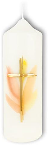 FRITZ COX Bougie de Pâques « Redivivo » - Bougie en cire avec motif de Pâques - Bougie en cire de paraffine - Un signe chrétien pour Pâques - Bougie RAL - Fabriquée en Allemagne - 185 x 60 mm