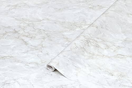 d-c-fix Möbel-Klebefolie Cortes Gold Marmor-Optik 67,5 cm x 2 m - Möbelfolie Küchenfolie selbstklebend Deko-Folie für Küche Tisch-Folie Fensterbank Bad Schrank Stein-Optik wasserfest weiß gold