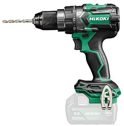 HIKOKI Akku Schlagbohrschrauber DV18DCW4Z, 13 mm Metall-Bohrfutter (18V, Max. Festdrehmoment hart: 140 Nm, Brushless, im Karton, Zubehör: 1 Zusatzhandgriff, ohne Akku, Ladegerät und Transportkoffer)