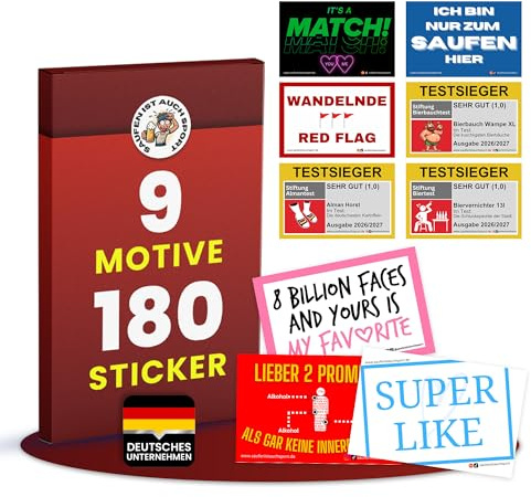 180 x galleriklistermärken set 2.0/galleriklistermärken set/ballermansdekal/festdekal/simma dekal/mallorca/testvinnare klistermärke/bumbar/oktoberfest/JGA/partyklistermärken i set