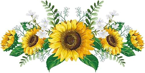 Sunflower Wall Stickers Peel and Stick Yellow Sunflower Wall Decor,Removable Waterproof Wall Decals for Living Room Bath Paint, Wall Treatments and Supplies Wall Stickers