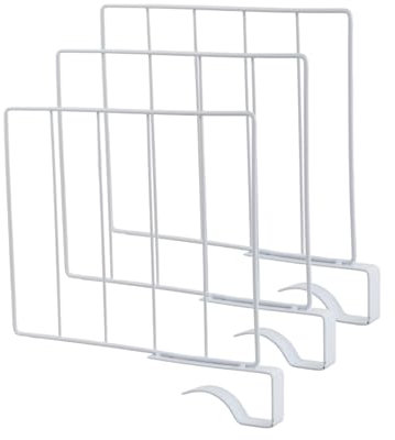 Marjoramy 3 Pezzi Divisori per Armadi Divisori per Ripiani Divisori Mensole Armadio Divisori Verticali per Scaffali Separatore per Armadio Divisori Scaffale per Camera da Letto Ufficio Bianco
