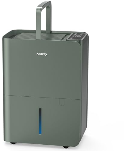 Déshumidificateur AEOCKY Max 25L, applicable à 200 m³ (50 m²), déshumidificateur à compresseur intelligent avec tuyau de vidange, pour sécher les vêtements, chambre, salle de bain, sous-sol