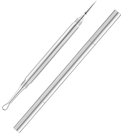 Pickel Ausdrücken Werkzeug, Edelstahl & Titanium Lanzettennadel, Mitesserentferner Komedonenquetscher, Blackhead Remover Milien Entfernen Nadel, für Akne und Comedone Extractor