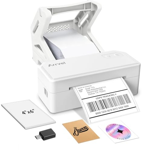 Arrvel Bluetooth Thermal Label Printer w/ Stand, 4x6 Shipping Label Printer
