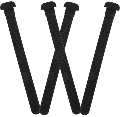 GOOHOCHY Sangles de Ceinture énergétique 4 pièces en PVC Noir avec vis pour Chaussures de Snowboard et Inline Skates, conçues pour Sports de Glisse en extérieur