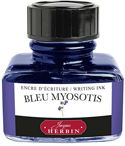Jacques Herbin 13015T - One 30 ml Bottle of Ink for Fountain pens and Rollerball pens, Bleu Myosotis/Forget-me-not Blue - Made in France - Calligraphy