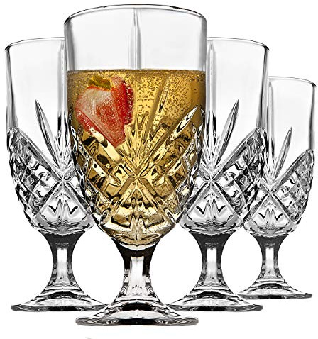 Godinger Glass Dublin Iced Beverage, Set of 4, 16 Ounce Capacity