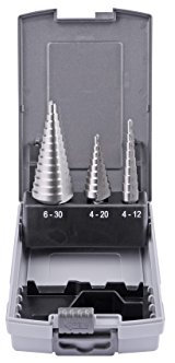 GSR PROFI HSS Stufenbohrer Satz 4-30mm HSSG, Spiralbohrer, Konusbohrer, Schälbohrer, Gewindeschneider/Gewindebohrer Zubehör, Spiralbohrer Set für Edelstahl