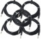 5er Set Pronomic Stage INSTS-6 Stereo-Klinkenkabel (symmetrisch abgeschirmt, zweiadrig, 6,3mm Stereo-Klinke ⇒ 6,3mm Stereo-Klinke, 6 m lang) Schwarz