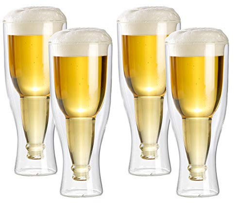 infactory 4 verres à bière à double paroi - 20 cl