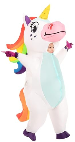 Spooktacular Creations Kids Inflatable Halloween Costume, Full Body Unicorn Costume, Unicorn Air Blow Up for Girls Dress Up Parties(White, Child 4-6yrs)