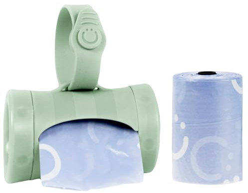 Ubbi Retractable On-the-Go Bag Dispenser for Baby Travel, Diaper Bag Accessory Must Have for Newborns, Helpful Baby Accessory, Sage Green