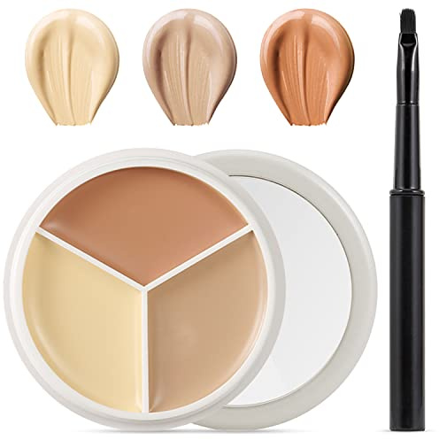 Erinde 3 Farben Concealer Contour Palette, Creme Concealer, Contour and Brighten 3 in 1, Custom Blend Korrigiert & Kaschiert Augenringe, Hautunreinheiten, Wasserdicht Langanhaltend, 15g