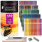 HIFORNY Lot de 125 crayons de couleur pour adultes - 120 crayons de couleur avec extras - Noyau souple - Fournitures d'art pour adultes, débutants et enfants