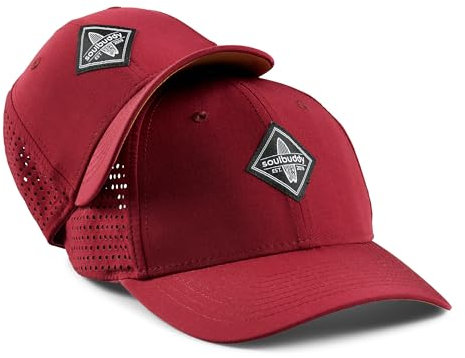 Soulbuddy Snapback Cap Sports Cap – 2er-Set Familien Outfit Set – Cap Herren Cap Damen Cap Kinder – Atmungsaktiv – Schnelltrocknend – Bordeaux Red – One Size und Kids L