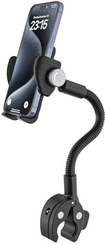 Kolasles Heimtrainer Handyhalterung, Faufband Handy Halter, Schwanenhals Crosstrainer Handy Halterung, [360 ° Drehbar] Fahrrad Handyhalterung für iPhone 15 14 Pro Max, Galaxy und 4-7 Smartphone