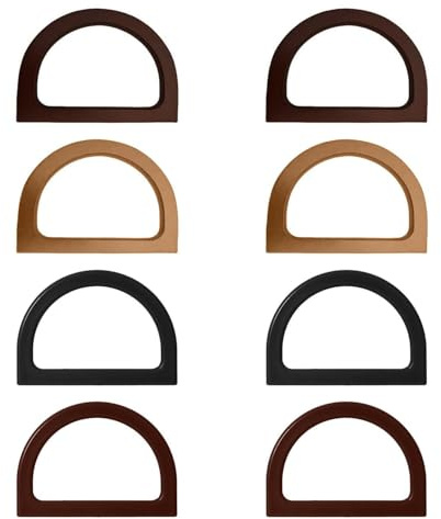 CWPFVQA 8 D-formade handtag, handtag för träväska, halvcirkelhandtag i plast, gör-det-själv hantverk väskhandtag, väsktillbehör