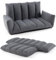 COSTWAY Bodensofa mit 5-Fach Verstellbarer Rückenlehne & Armlehnen, Bondenstuhl klappbar, Bodensessel mit gepolstertem Sitz, Relaxsessel für Wohnzimmer, Grau