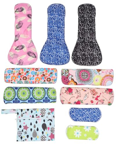 Beaupretty 9piezas Toalla Sanitaria Bambú Compresas Menstruales De Bambú Compresas Higiénicas Lavables Para Uso Diario Para Mujeres Menstruación Incluye Bolsa De Almacenamiento