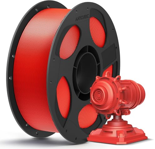 ANYCUBIC PLA+ 3D Printer Filament 1.75mm, High Toughness 3D Printing Filament, Dimensional Accuracy +/- 0.02mm, Print with Most FDM 3D Printer, Intelligent Identification，1KG Reusable Spool,Bright Red