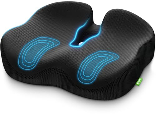 AUVON Cojin Silla Oficina Ergonómico Tipo Donut para Alivio de Hemorroides y Dolor de Coccix, Cojin Coxis de Espuma Viscoelástica Gruesa con Soporte Firme para Ciática, Úlceras por Presión, Embarazo