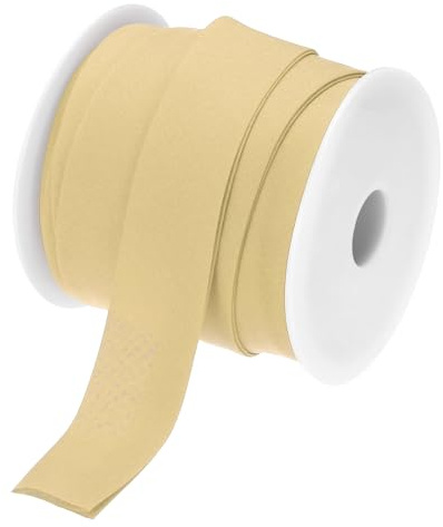 QUARKZMAN 1 Pulgada Cinta Al Sesgo De Algodón Doble Doblez Continua A Granel Para Costura Costuras Acabados Ribetes Artesanías (Amarillo Limón 25 Yardas)