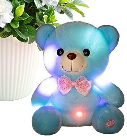 Generisch Peluche Luminoso | Muñeca Colorida y Radiante | Muñeco de Peluche Que en la Oscuridad como muñeca de Oso | para niñas y Adultos como compañero de Consuelo para Sala de Estar