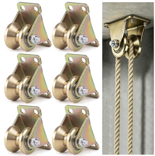 6 stycken avlänningshjul stållinor, remrullar för rep 6 mm V-spår reprulle med kullager, remvinsch, tunga lasthjul för dragband, tvättlina, trådlinor, rullportar, dragsystem