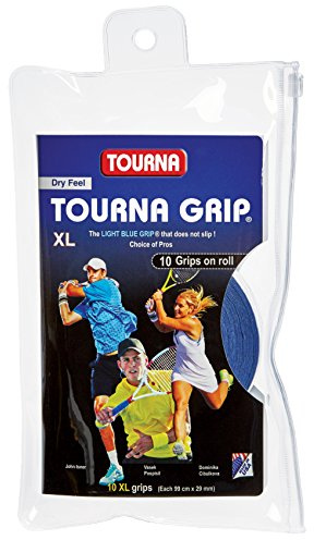 Tourna Grip XL Original Dry Feel Tennis Grip 10 Pack, Blue