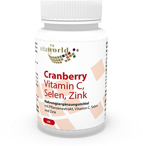 Vita World Cranberry Extract + Vitamin C, Zinc & Selenium 60 Capsules