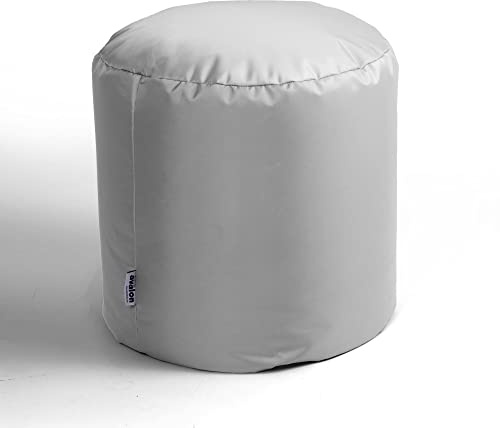 Avalon - Pouf Poggiapiedi CILINDRO Jive, Puff Poggiapiedi Divano quadrato, Pouffe Imbottito in Tessuto Tecnico Resistente e Antistrappo, Comodo e Impermeabile, Made in Italy(45cm-Grigio)