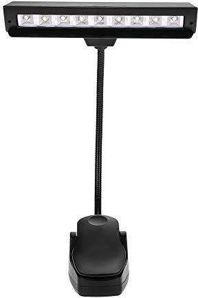 RiToEasysports Clip-on Light Music Stand Light Portable Flexible 9 LEDs Clip-on Music Stand Light Bedroom Reading Desk Lamp